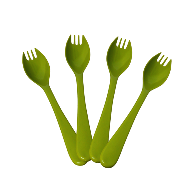 Set 4 farfurii si tacamuri, pentru microunde, Green [5]