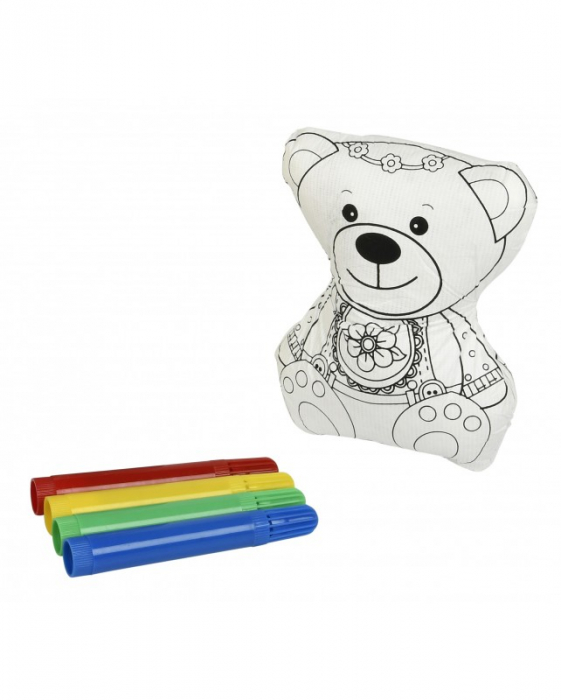 Set jucarie de colorat lavabila + 4 markere lavabile, Bear, BebePrice [2]