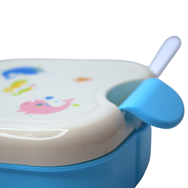 Set cutie alimente cu lingura, patrat, Blue, BebePrice [6]