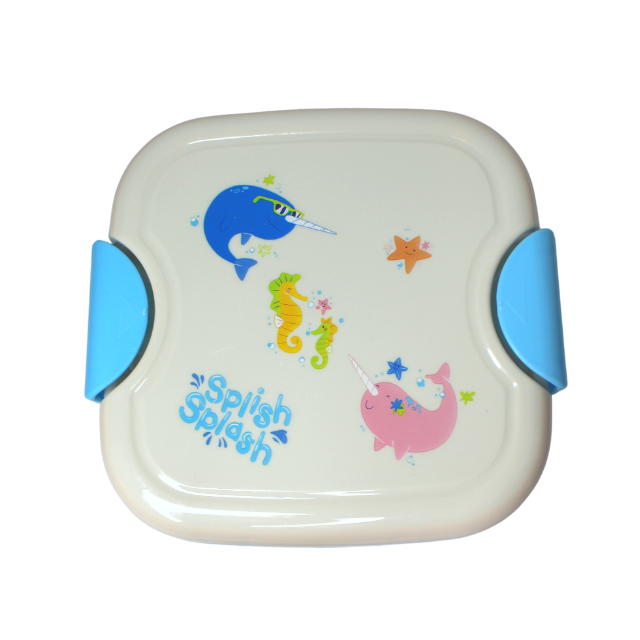 Set cutie alimente cu lingura, patrat, Blue, BebePrice [5]