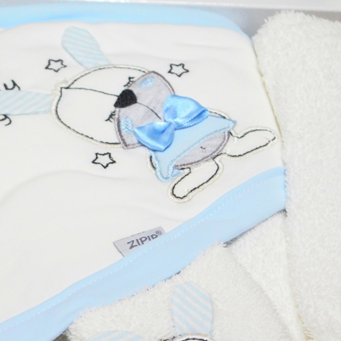 Set de baie pentru copii, bumbac, Rabbit, Blue - 4 piese, BebePrice [5]