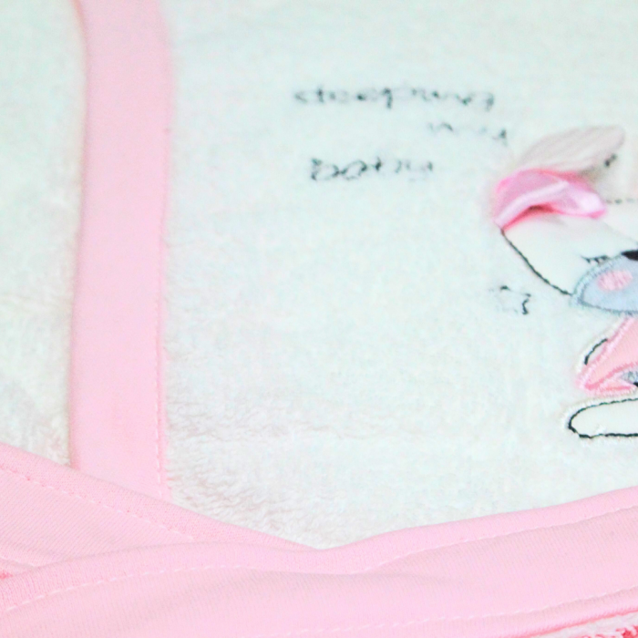 Set de baie pentru copii, bumbac, Rabbit, Pink - 4 piese, Bebeprice [4]