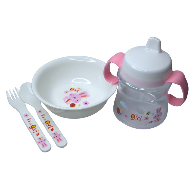 Set diversificare 4 in1, fara BPA, Cute Duck, Pink, BebePrice [2]