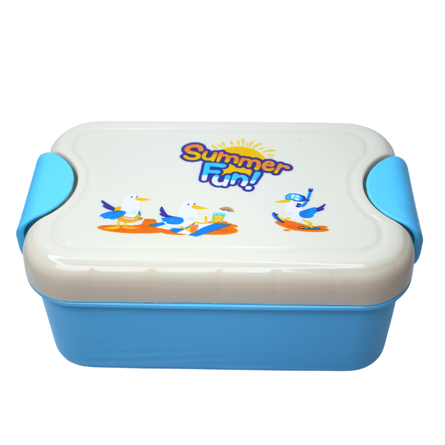 Set cutie alimente cu lingura, dreptunghiular, Blue, BebePrice [2]