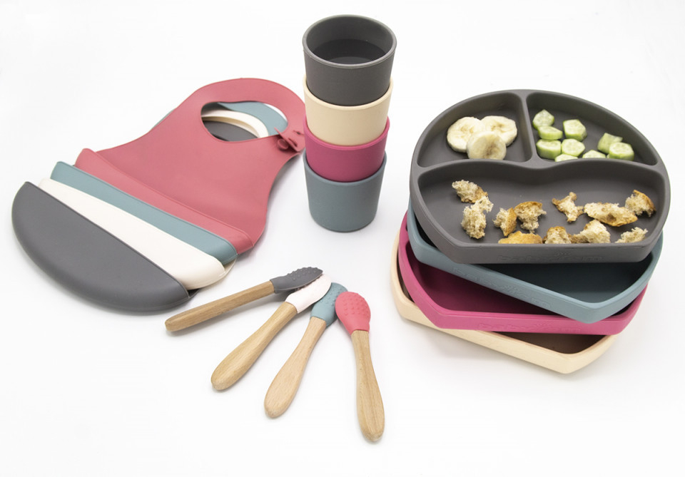 Set diversificare 4 piese din silicon BabyJem Grey BebePrice.ro [3]