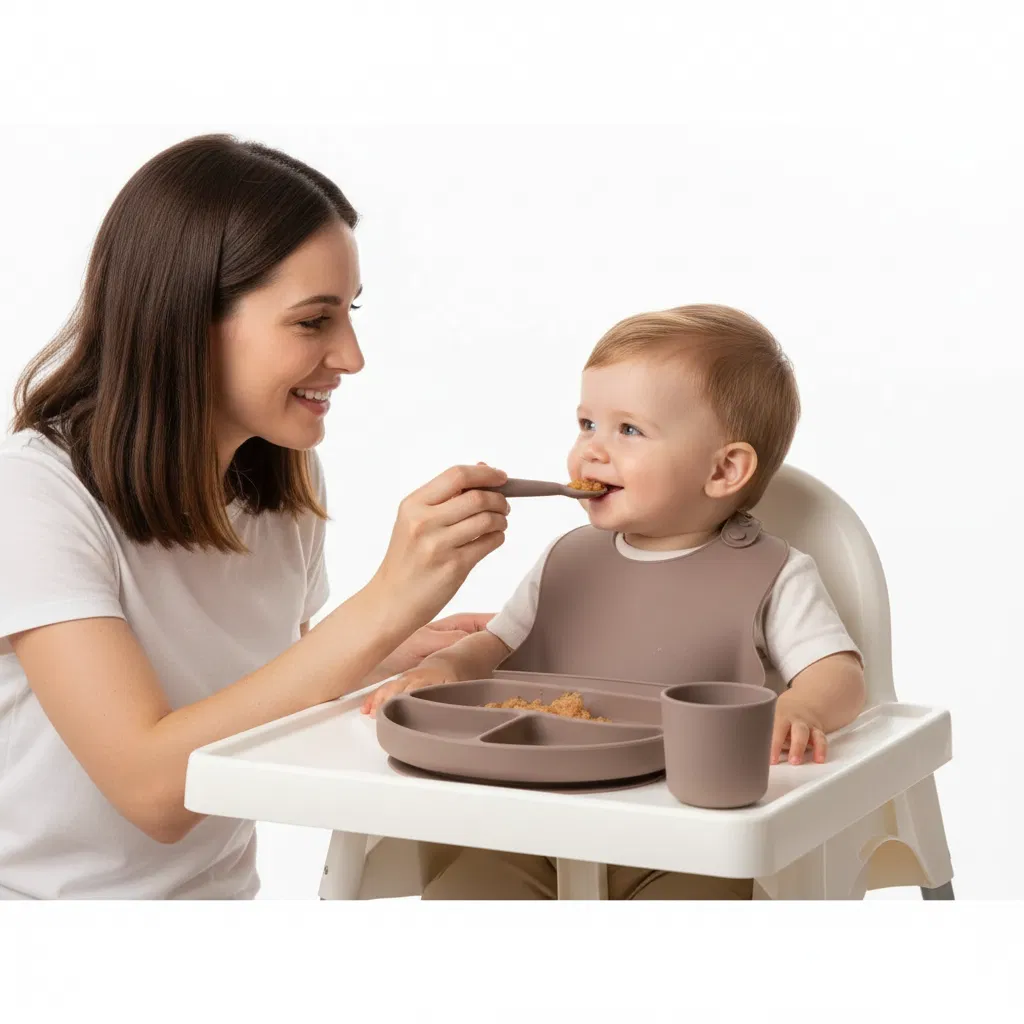 Set diversificare 4 piese din silicon BabyJem Latte BebePrice.ro [2]