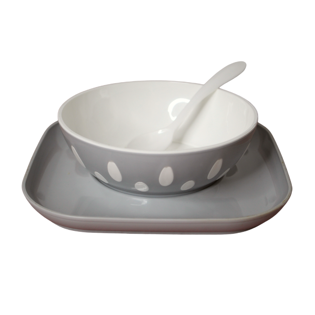 Set diversificare cu suport, fara BPA, Gri [2]
