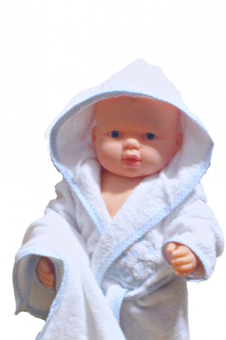 Set halat baie pentru bebe, 3 piese, Royal, 0-2 ani, Blue, BebePrice [3]