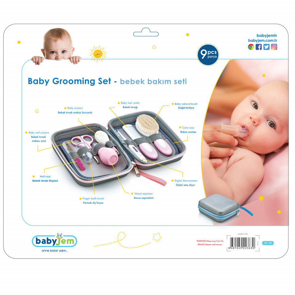 Set îngrijire bebeluși 9 piese Grooming Care Pink BebePrice.ro [4]