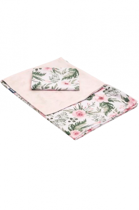 Set lenjerie pat, 2 piese, Bumbac, 100x135 cm, Roses, BebePrice [5]