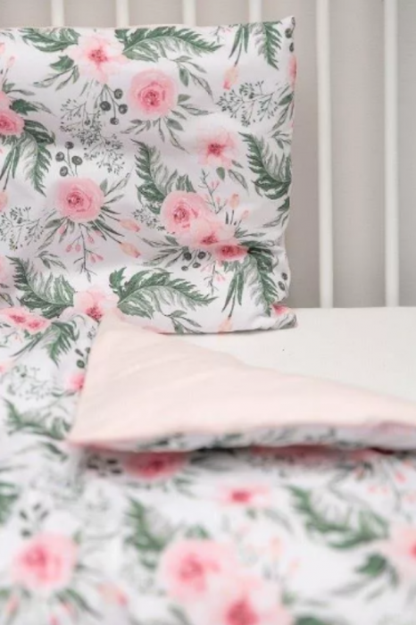 Set lenjerie pat, 2 piese, Bumbac, 100x135 cm, Roses, BebePrice [3]
