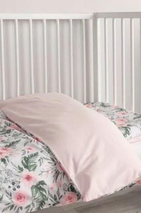 Set lenjerie pat, 2 piese, Bumbac, 100x135 cm, Roses, BebePrice [2]