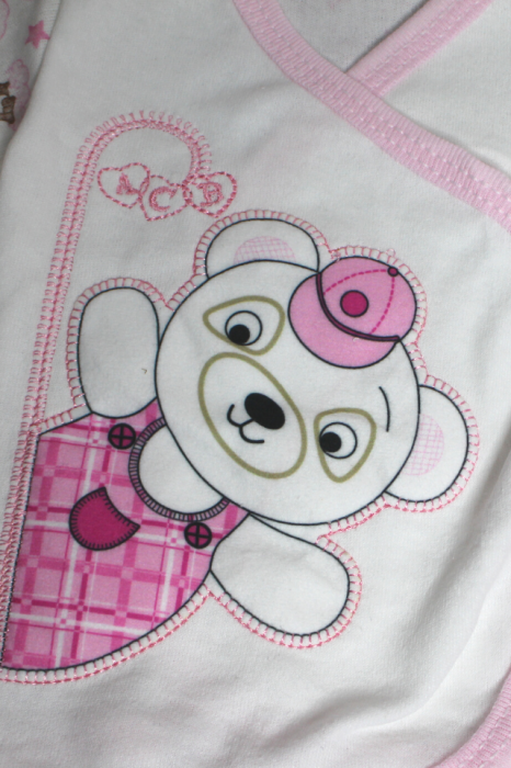 Set maternitate bumbac antialergic nou-nascut, Bear, Pink - 10 piese [5]