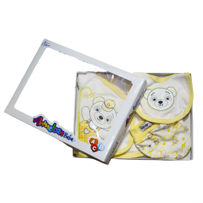 Set maternitate bumbac, nou-nascut, Bear, Yellow - 5 piese [5]