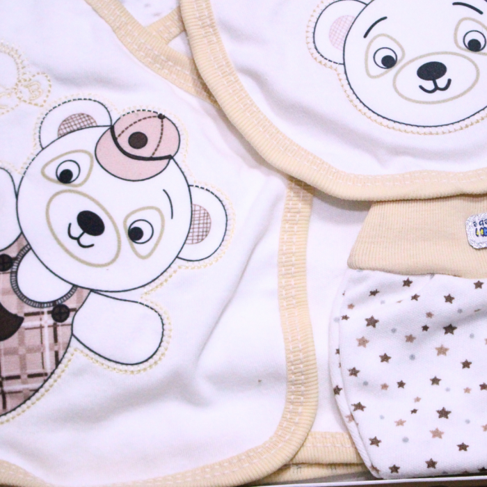 Set maternitate bumbac, nou-nascut, Bear, Light Beige- 5 piese [5]