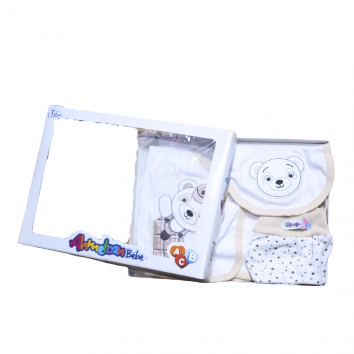 Set maternitate bumbac, nou-nascut, Bear, Light Beige- 5 piese [3]