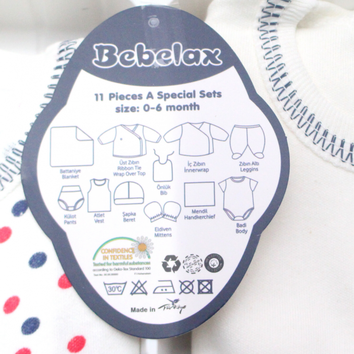 Set maternitate bumbac antialergic, nou-nascut, Rabbits, Navy- 11 piese [6]