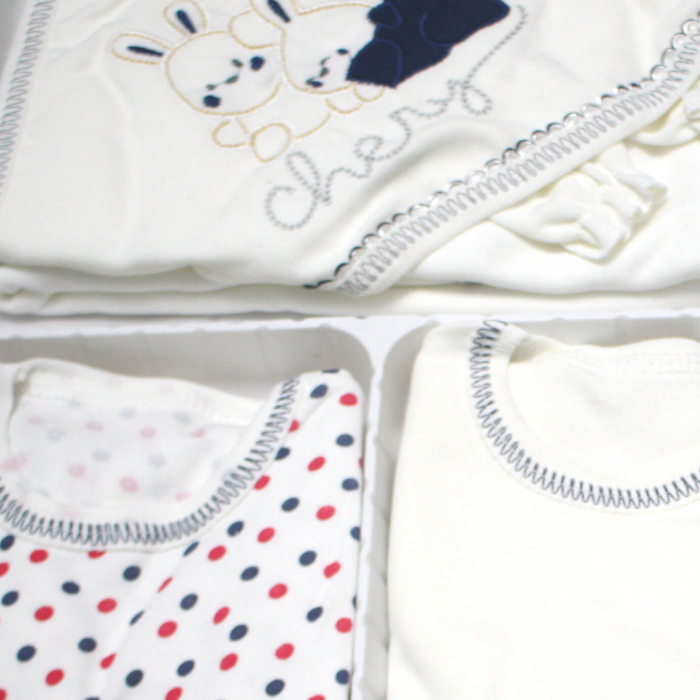 Set maternitate bumbac antialergic, nou-nascut, Rabbits, Navy- 11 piese [4]