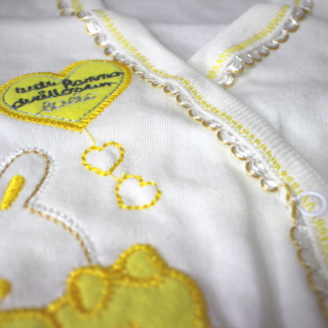 Set maternitate bumbac nou-nascut, Rabbits, Yellow - 5 piese [3]