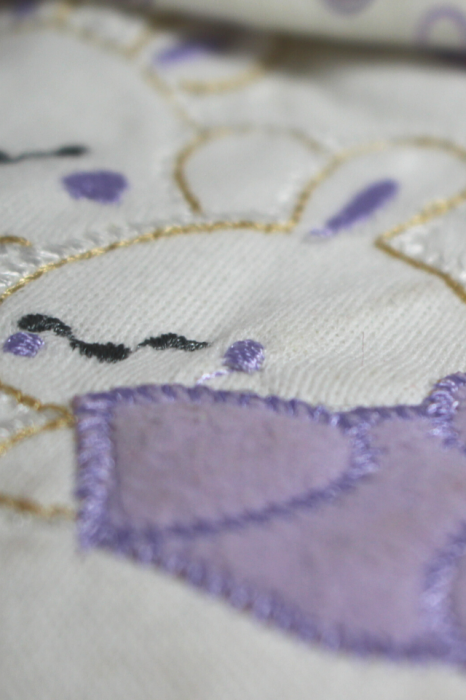 Set maternitate bumbac nou-nascut (0-3 luni), Bebelax, Rabbits, white-purple- 5 piese [3]