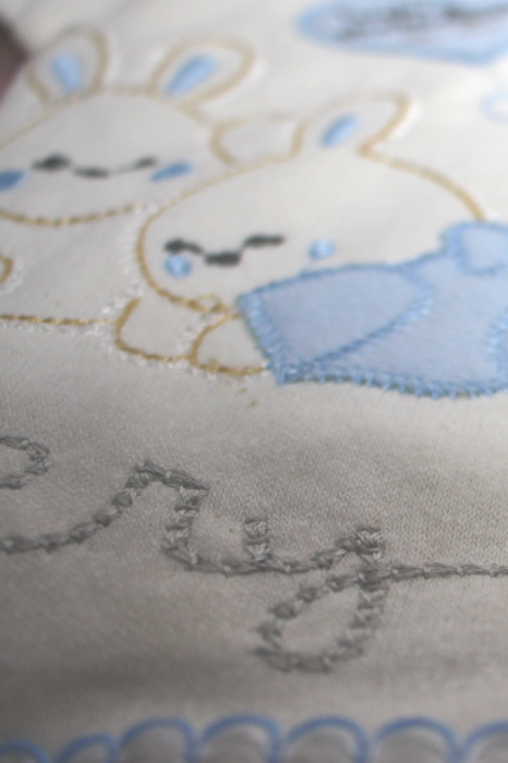 Set maternitate bumbac nou-nascut (0-3 luni), Bebelax, Rabbits, white-blue- 5 piese [6]