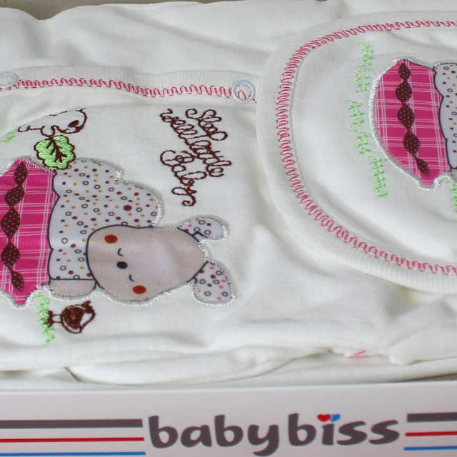 Set maternitate bumbac nou-nascut,Sleepy rabbit, Pink - 5 piese [4]