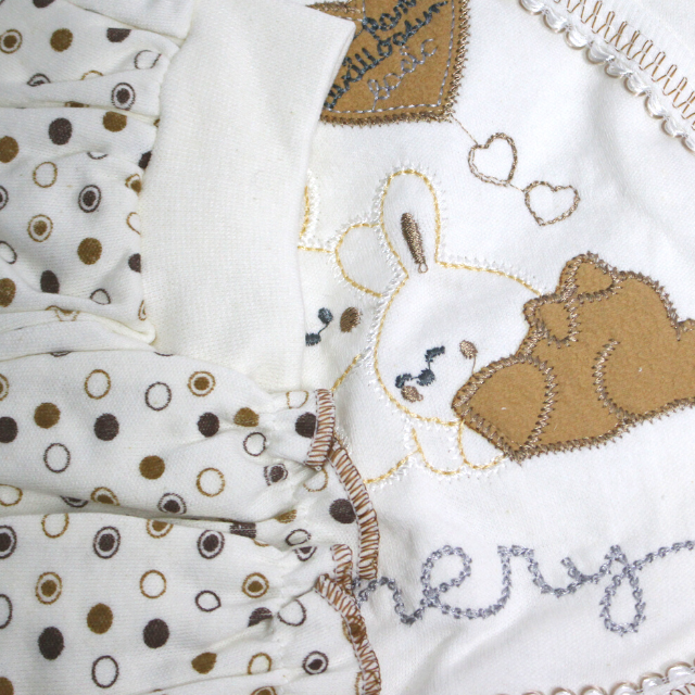 Set maternitate bumbac nou-nascut (0-3 luni), Bebelax, Rabbits,Brown - 5 piese [2]