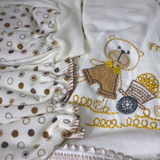 Set maternitate bumbac nou-nascut (0-3 luni), Daisymini, Super Friends, brown- 5 piese [4]