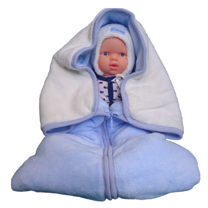 Set Păturica Port Bebe Cocolino – Căciuliță - Botoșei, Bleu ciel [5]