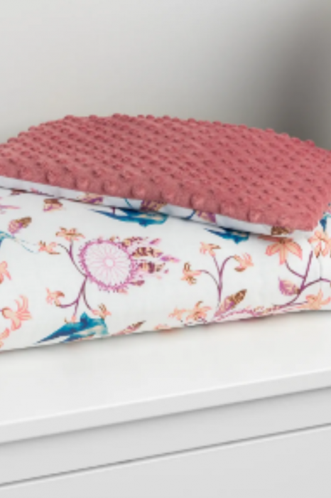 Set pilota groasa cu perna din bumbac, 75x100 cm, Purple, BebePrice [4]