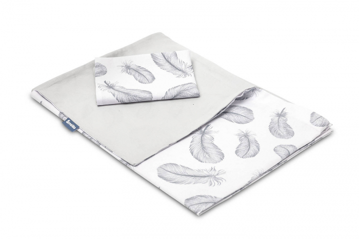 Set lenjerie pat, 2 piese, Bumbac, 100x135 cm, Feathers, BebePrice [3]