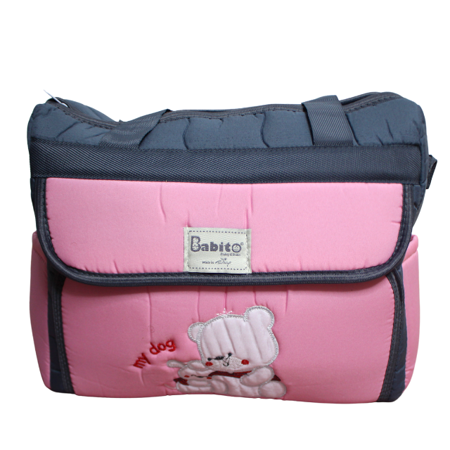 Set port bebe si geanta de maternitate, Bear, Pink- 2 piese [2]