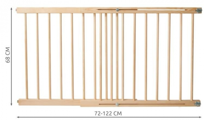 Poarta de siguranta extensibila, lemn, 72-122 cm, BebePrice [8]