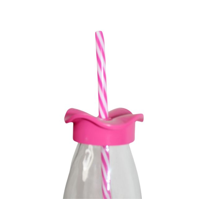 Sticla cu pai si capac, Cow, Pink, 500 ml [3]