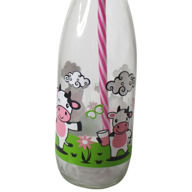 Sticla cu pai si capac, Cow, Pink, 500 ml [4]