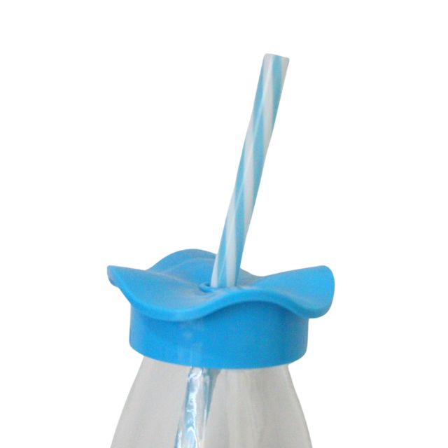 Sticla cu pai si capac, Cow, Blue, 500 ml [3]