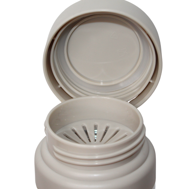 Sticla de apa cu sita, din plastic, Portable Cup, Crem, 600 ml [3]