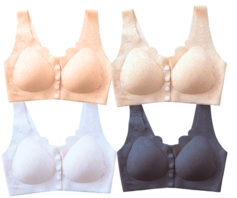 Sutien din dantela, deschidere in fata, Invisi Delicate, Salmon, BebePrice [8]