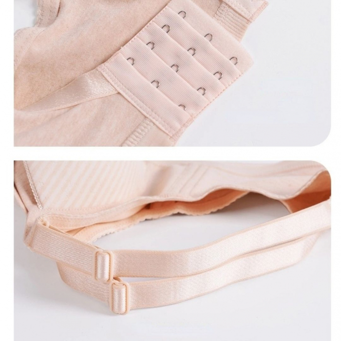 Sutien pentru alaptare din bumbac cu deschidere in fata, Bloom, Beige [4]