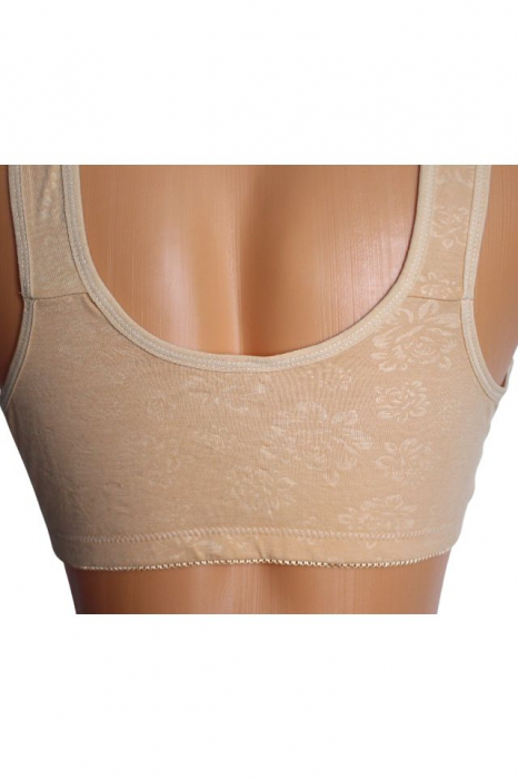 Sutien pentru alaptare cu deschidere in fata, Flowers, Beige [4]