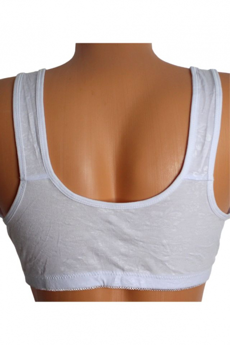 Sutien pentru alaptare cu deschidere in fata, Flowers, White [4]