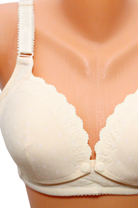 Sutien pentru alaptare, din bumbac, cu deschidere in fata, Bloom, Vanilla, BebePrice [2]