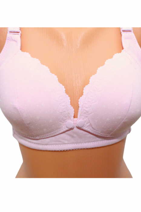 Sutien pentru alaptare, din bumbac, cu deschidere in fata, Bloom, Sweet Pink,BebePrice [2]