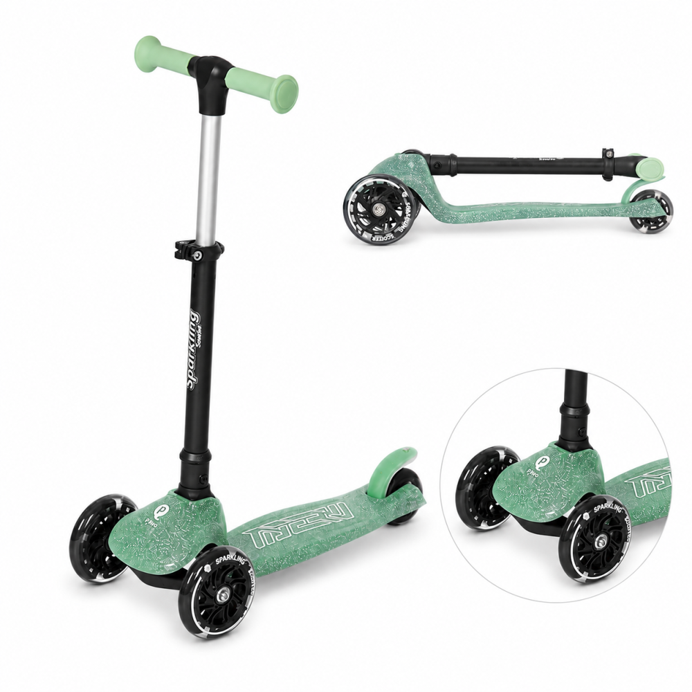BBP-325QPSPARKLING81 Trotineta pliabila Sparkling Green sistem de pliere si pozitie de odihna reglabila BebePrice.ro [7]