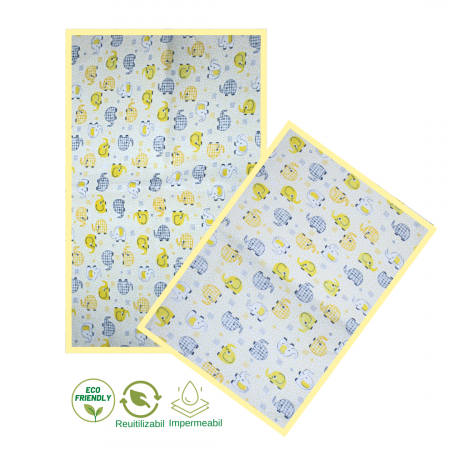 Aleza impermeabila reutilizabila, Baby Elephant Yellow, 70x50 cm [0]