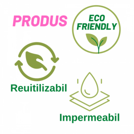 Aleza impermeabila reutilizabila, Green Owl, 70 x 55 cm, BebePrice [4]