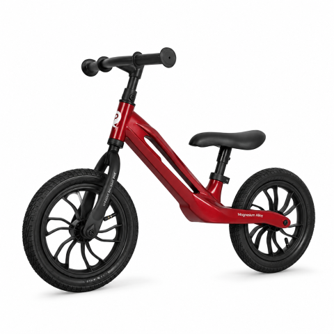 Activitati in aer liber & Vacanta - BBP-325QPRACE20 Balance bike Racer Ruby Red roti din cauciuc si elemente de joaca BebePrice.ro