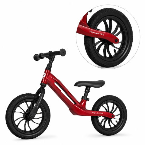 BBP-325QPRACE20 Balance bike Racer Ruby Red roti din cauciuc si elemente de joaca BebePrice.ro [1]