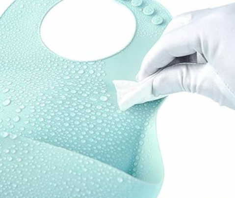 Baveta din silicon cu buzunar, impermeabila, fara BPA, Blue, BebePrice [4]