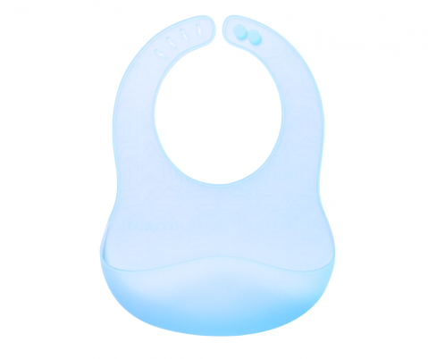 Baveta din silicon cu buzunar, impermeabila, fara BPA, Blue, BebePrice [1]